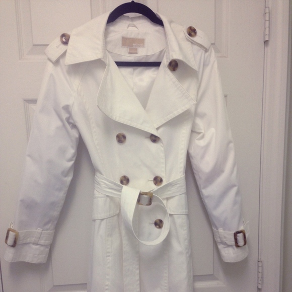 michael kors white trench coat
